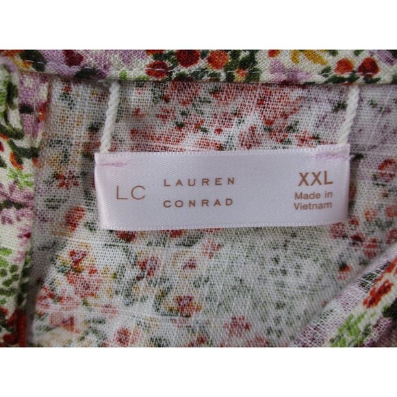 Lauren Conrad XXL Floral Multicolor Sleeveless Top - Picture 3 of 7